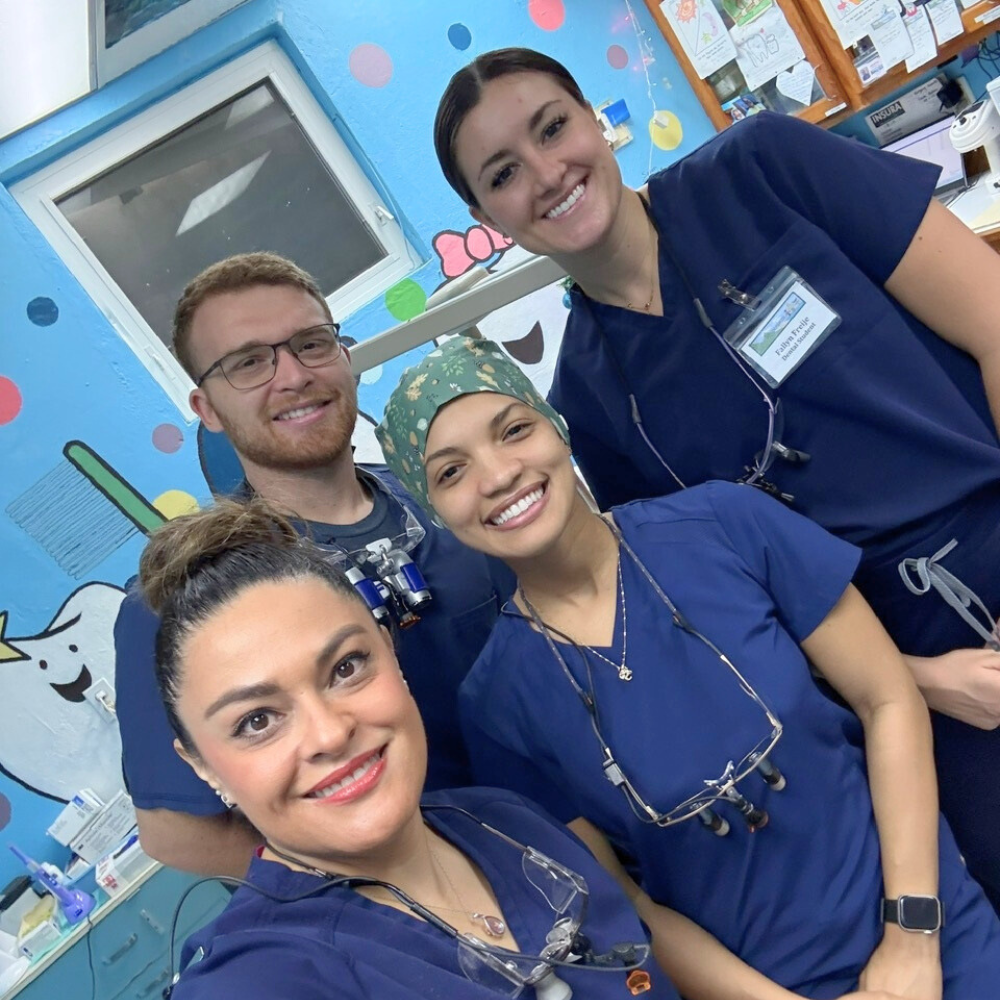 group of dental students in a community clinic