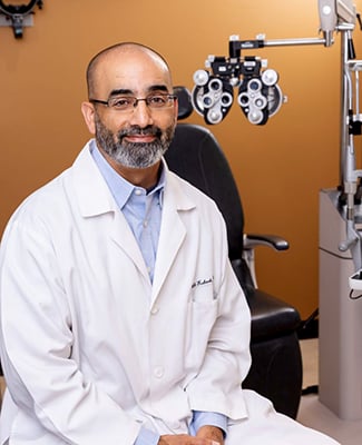Malik Kahook, MD, in the ophthalmology clinic.
